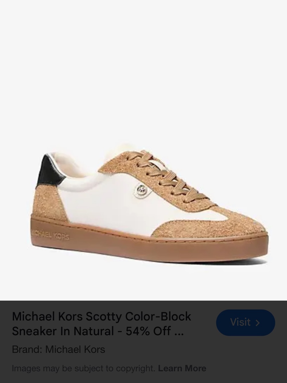 Michael Kors women’s Scotty Color-Block Sneaker in Natural/Tan